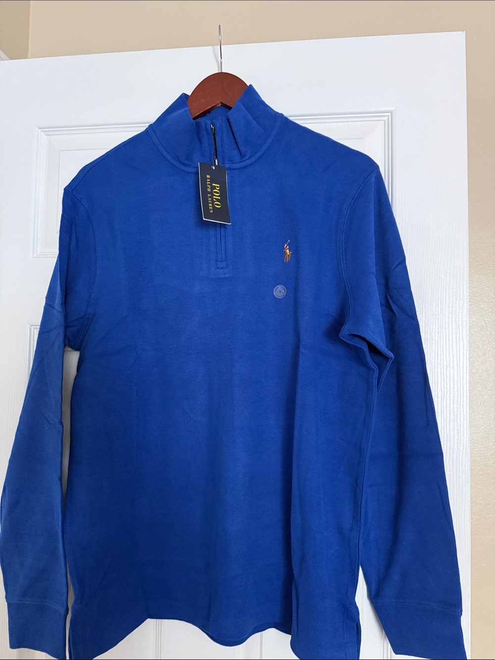 Polo by Ralph Lauren Blue Long-Sleeve Quarter Zip Pullover